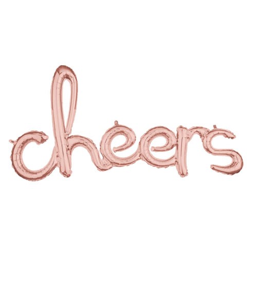 Schriftzug-Folienballon "cheers" - rosegold - 101 x 53 cm