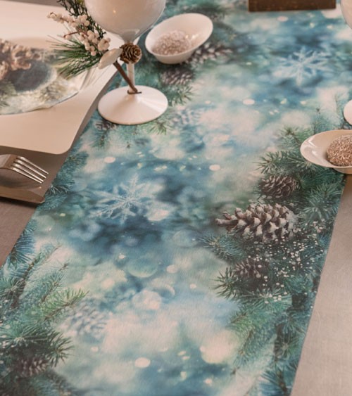 Tischläufer aus Vlies "Frozen Christmas" - 30 cm x 5 m