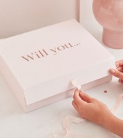 Brautjungfer-Box "Will you…" - rosa, rosegold - 30 x 10 x 25 cm