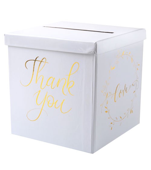 Thank You-Kartenbox "Gold & White" - 20 cm