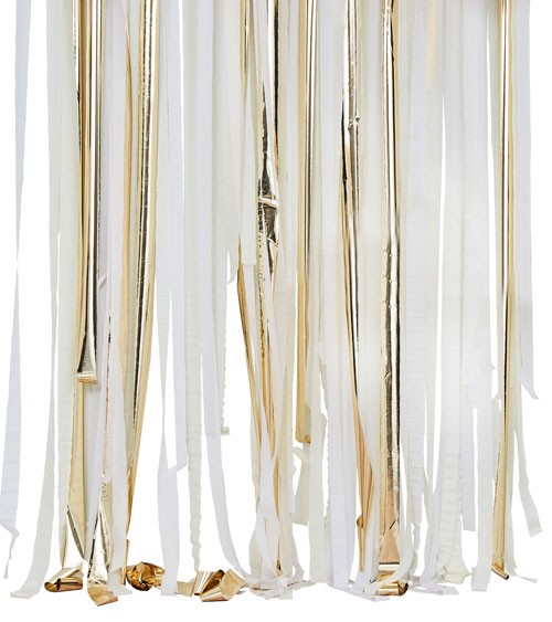 Streamer Backdrop - weiß, pastellgelb, metallic gold