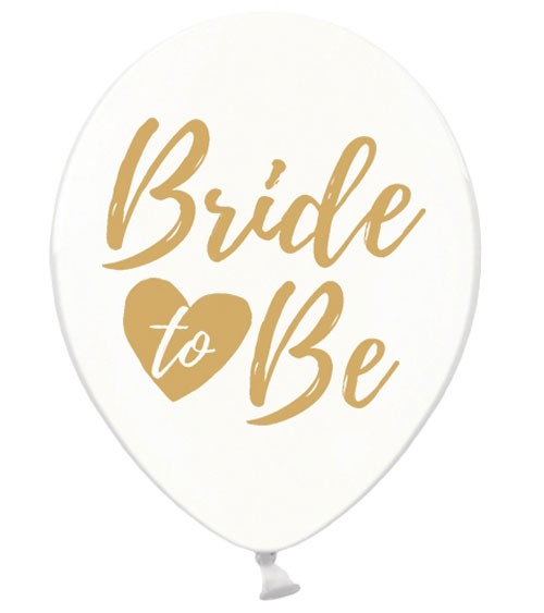 Luftballons "Bride to Be" - kristall/gold - 6 Stück