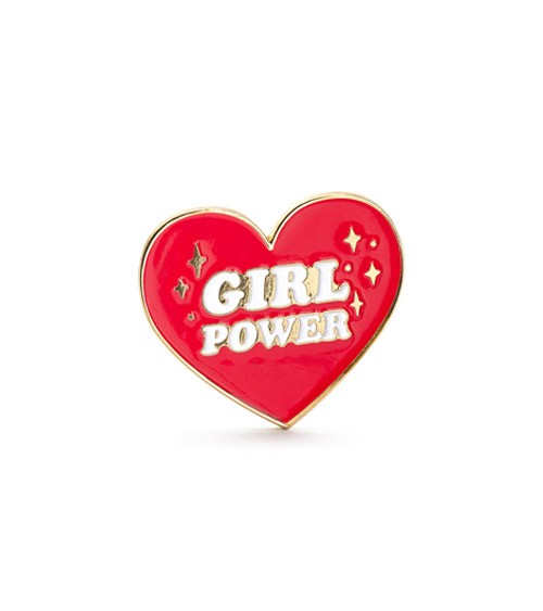 Anstecker in Herzform "Girl Power" - 3 x 3 cm