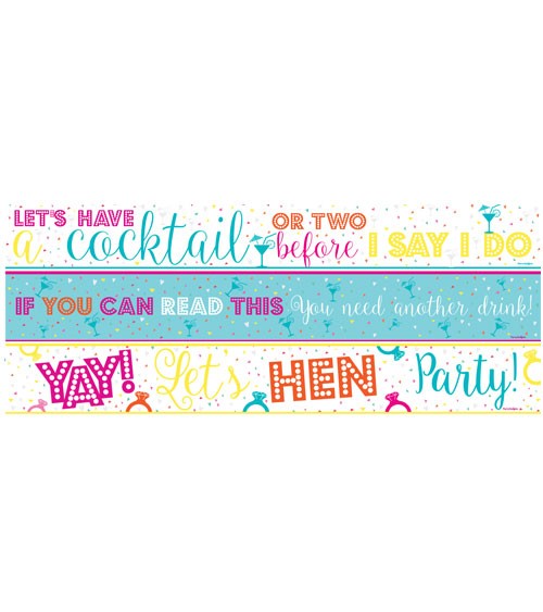 Partybanner "Hen Party" - Farbmix - 3-teilig