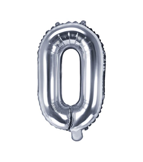 Folienballon Buchstabe "O" - silber - 35 cm