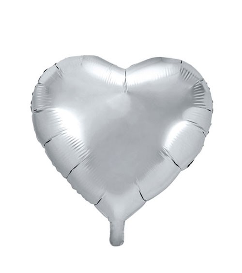 Herz-Folienballon - silber - 45 cm