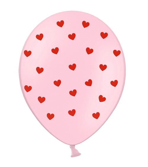 Luftballons "Herzen" - rosa/rot - 30 cm - 6 Stück