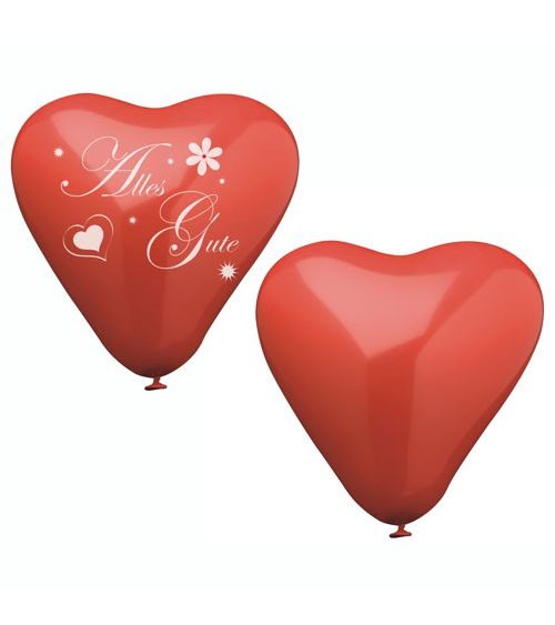 Herz-Luftballons "Alles Gute" - rot - 8 Stück