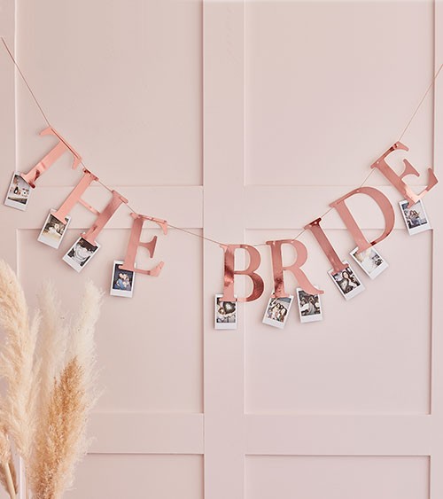 The Bride Girlande mit Klammern für Fotos - rosegold - 2 m