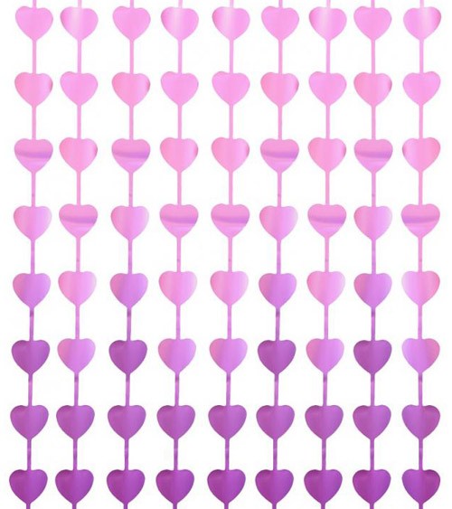 Herz-Vorhang - matt violett - 1 x 2 m