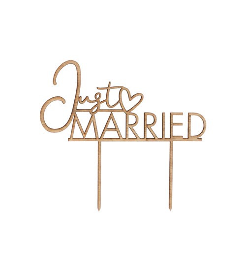 Just Married Cake-Topper aus Holz - 15 cm