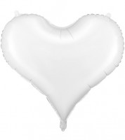 Großer Satin-Folienballon "Herz" - weiß - 75 cm