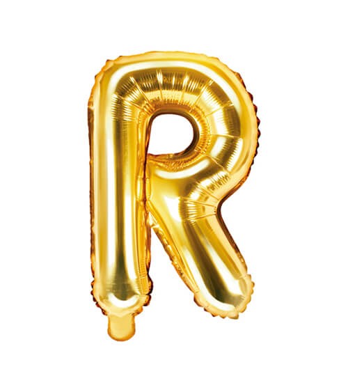 Folienballon Buchstabe "R" - gold - 35 cm