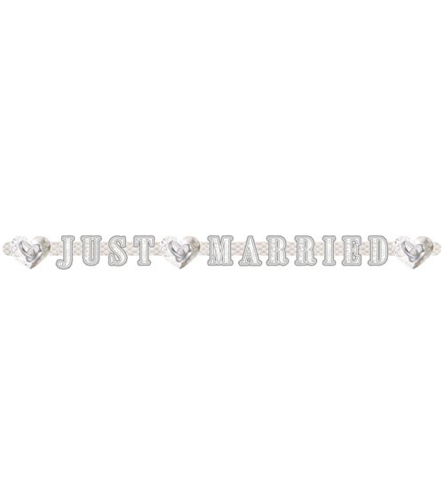 Schriftzuggirlande "Just Married - Eheringe" - 2,15 m