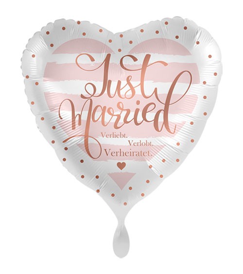 Herz-Folienballon "Verliebt Verlobt Verheiratet"
