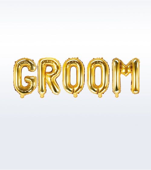 JGA-Ballon-Set „GROOM“ - gold - 5-teilig