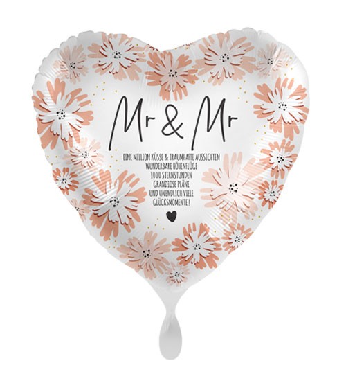 Herz-Folienballon Glückwünsche "Mr. & Mr." - 43 cm