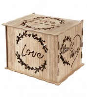 Briefbox aus Holz "Love" - 30 x 24 x 22 cm