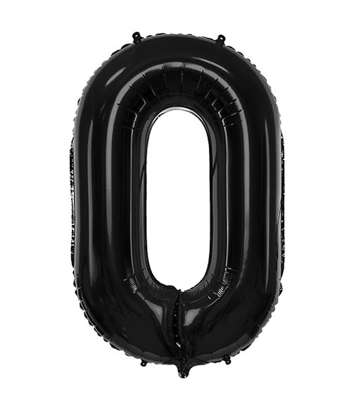 SuperShape Folienballon "0" - schwarz - 86 cm
