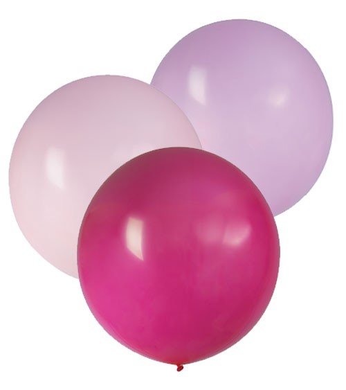 Große Luftballons "Farbmix Pink" - 61 cm - 3-teilig
