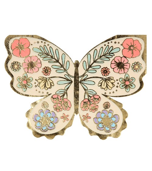 Shape-Servietten "Floral Butterfly" - 16 Stück