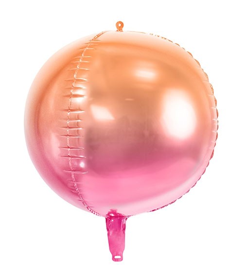 Kugel-Folienballon "Ombre" - pink/orange - 35 cm