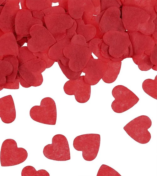 Seidenpapier-Konfetti "Herzen" - rot - 15 g