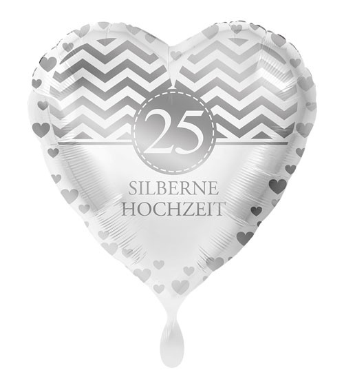 Herz-Folienballon "Silberne Hochzeit"