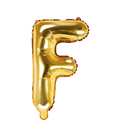 Folienballon Buchstabe "F" - gold - 35 cm