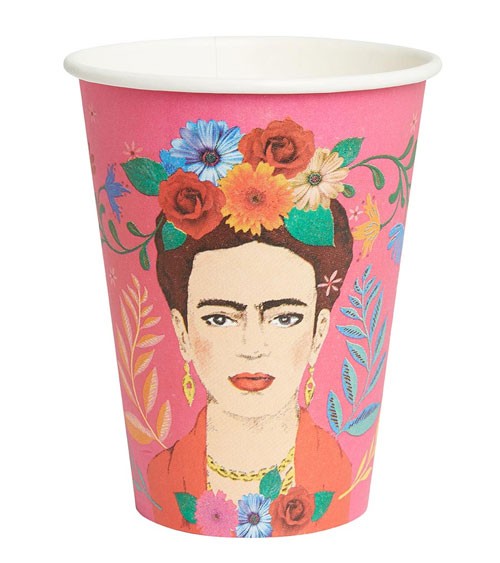 Große Pappbecher "Mexican Boho" - Frida Kahlo - 8 Stück
