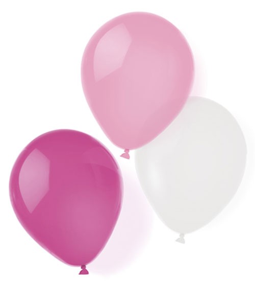 Luftballon-Set "Farbmix Pink" - 25,4 cm - 8-teilig
