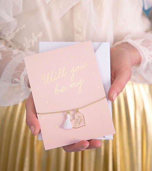 Klappkarte mit Armband "Will you be my Maid of Honor"