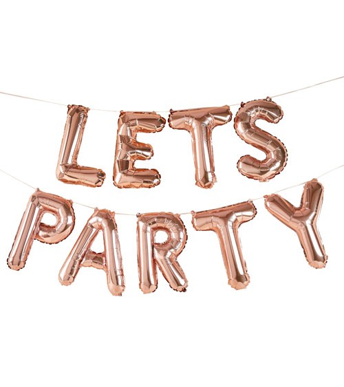 Buchstabenballon-Set "Lets Party" - rosegold