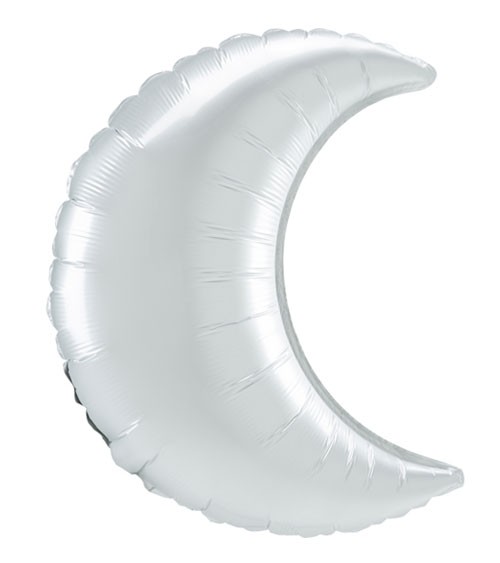 Shape-Folienballon "Mond" - Satin weiß