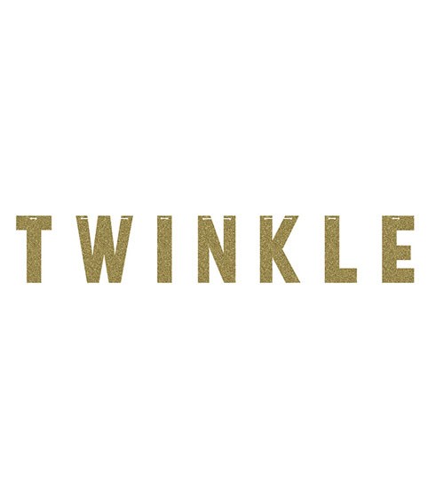 Schriftzuggirlande "TWINKLE" - gold - 1,67 m