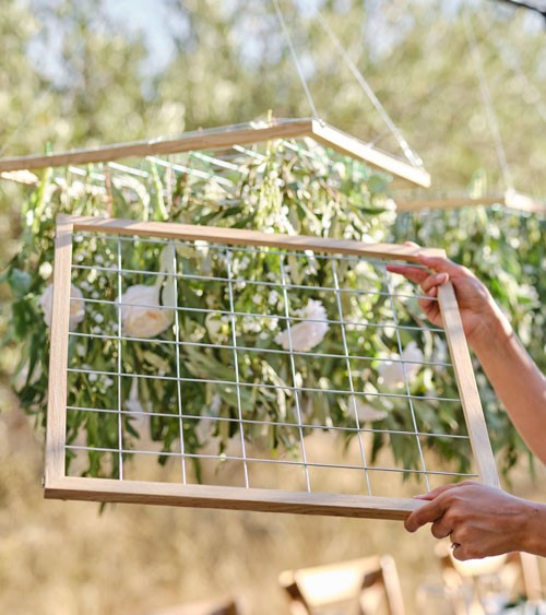Deko-Rahmen mit Gitter für Kunstblumen - 50 cm