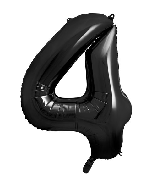 SuperShape Folienballon "4" - schwarz - 86 cm