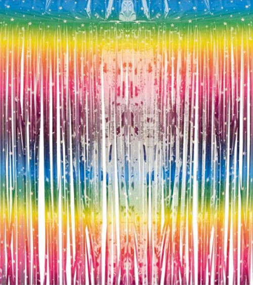 Deko-Vorhang mit Sternen - ombre rainbow - 1 x 2 m