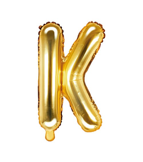 Folienballon Buchstabe "K" - gold - 35 cm