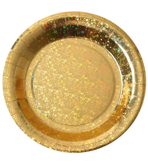 Pappteller "Sparkling" - gold - 10 Stück
