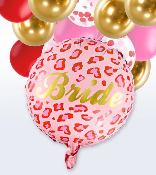 JGA-Ballon-Set „Pink Leopard“ - 17-teilig