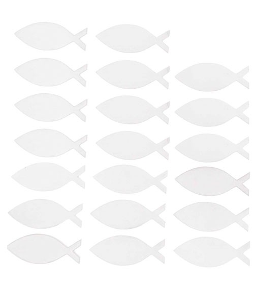 Holzfische - weiß - 5 x 1,9 cm - 20 Stück
