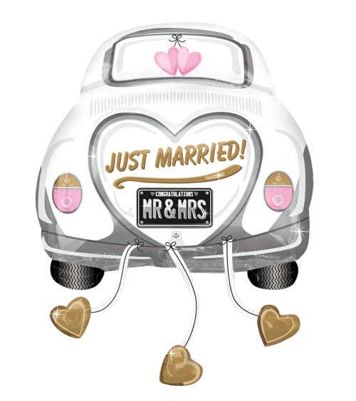 Supershape-Folienballon "Hochzeitsauto" - Just Married - 60 x 76 cm