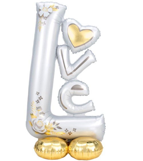 AirLoonz "Love" - silber & gold - 73 x 147 cm
