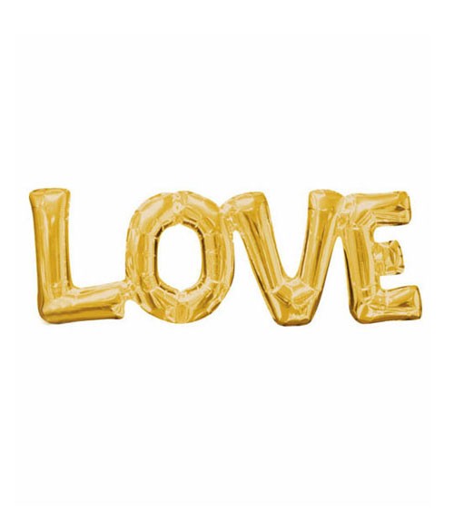 Schriftzug-Folienballon "Love" - gold - 63 x 22 cm