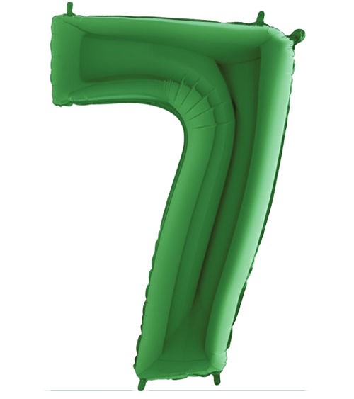 Folienballon Zahl "7" - metallic green - 102 cm