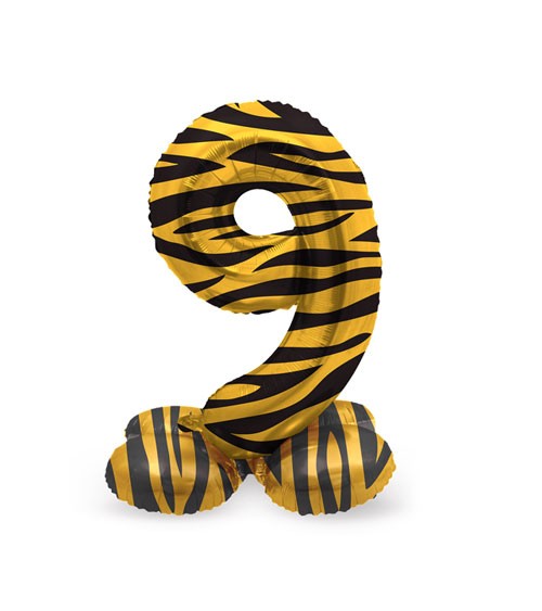 Stehender Folienballon Zahl "9" - Tiger Chic - 41 cm