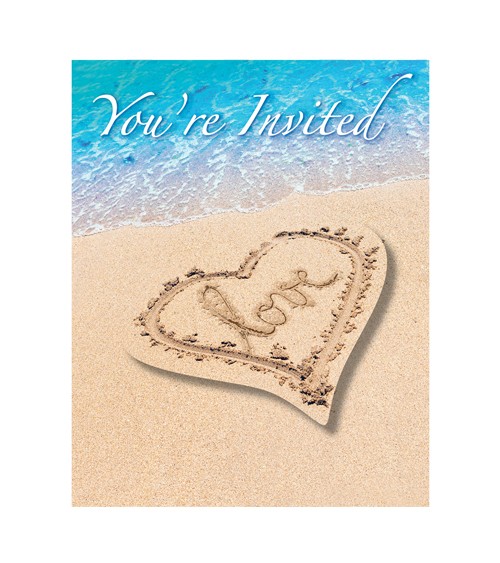 Einladungskarten "Beach Love" - 8 Stück